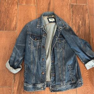Old navy size L long oversized boyfriend jean jacket